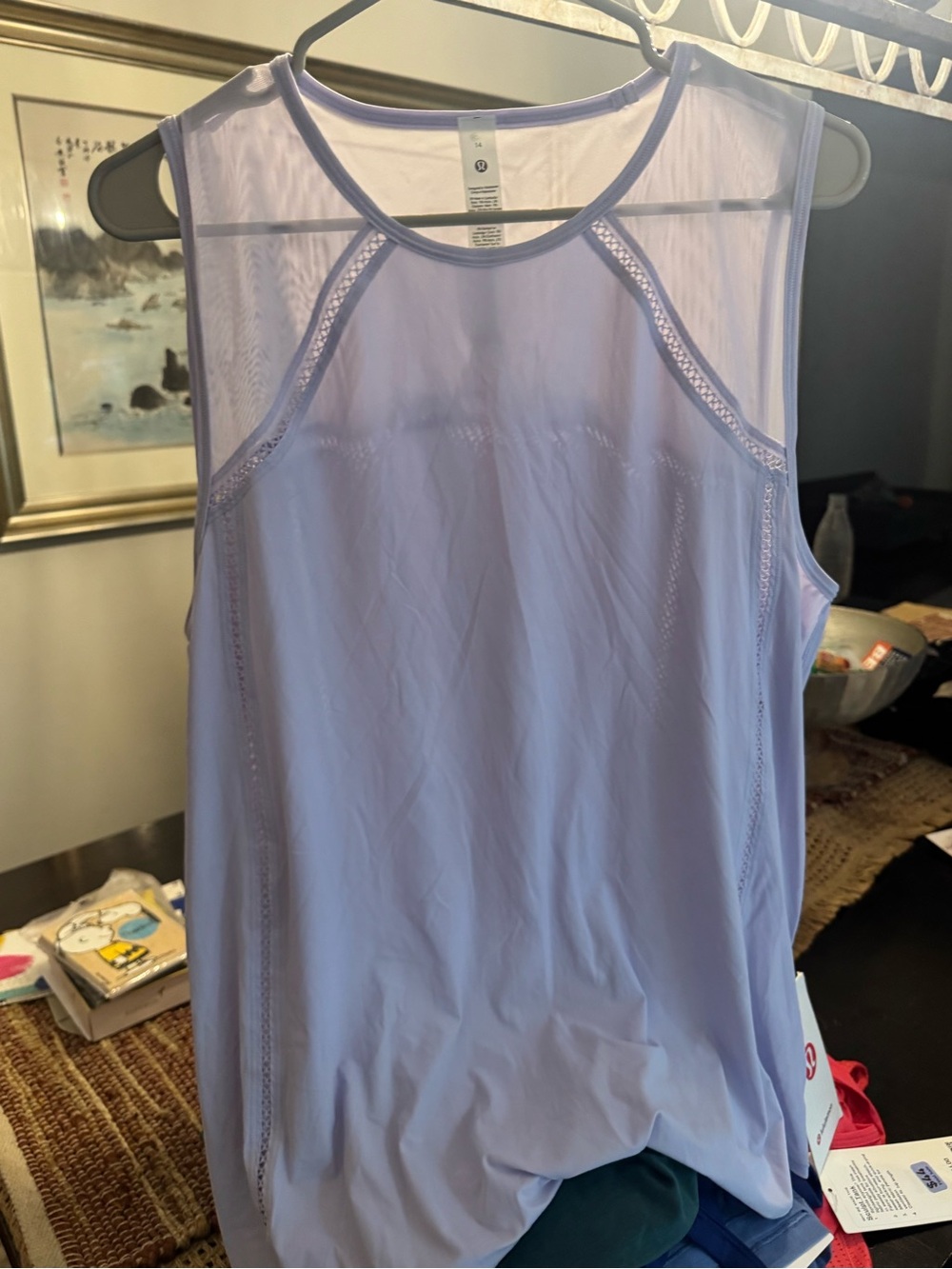 lululemon athletica Lavender Mesh-Back Tank Top